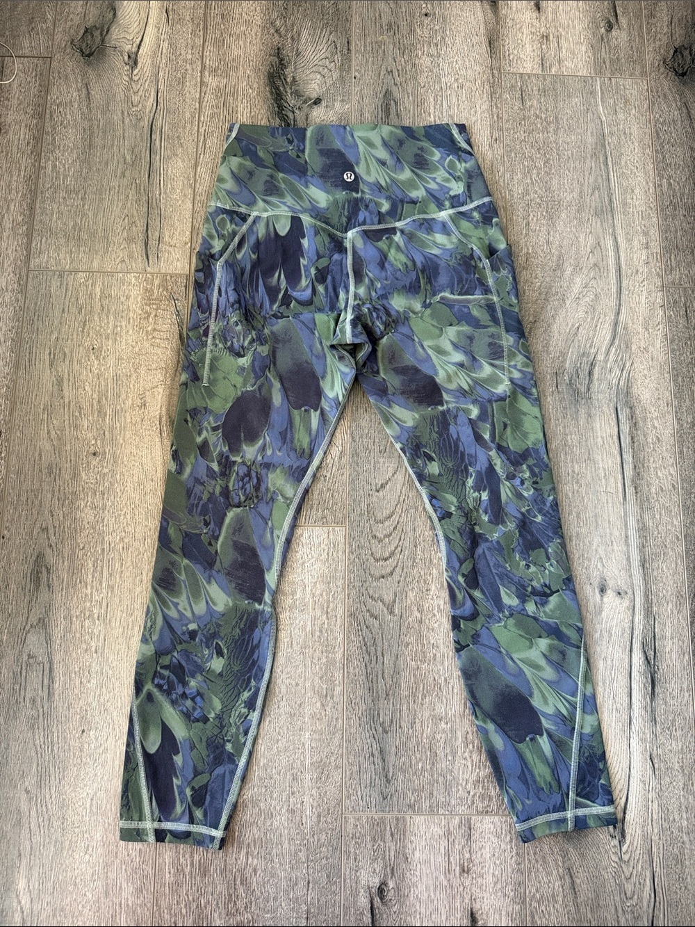 lululemon athletica Green & Blue Patterned Leggings